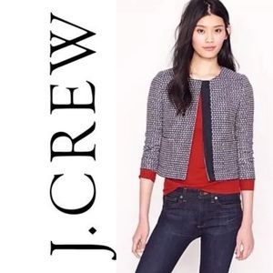 J crew navy tweed jacket